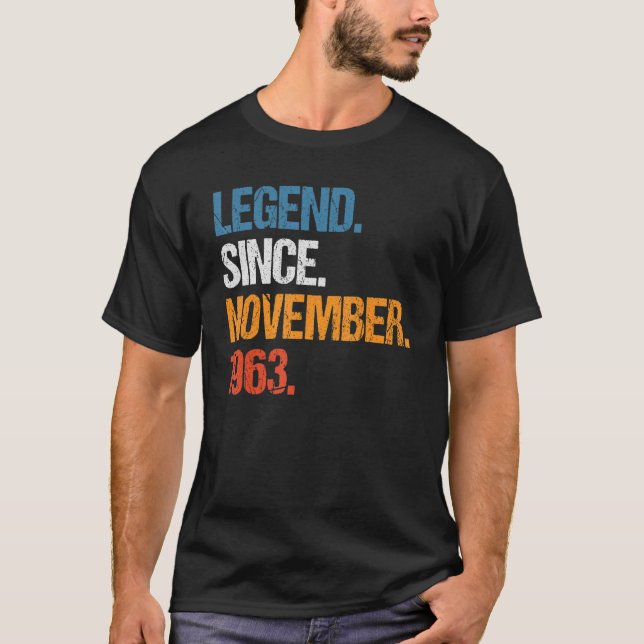 Legend Since November 1963 Vintage Birthday T-Shirt (Front)