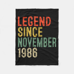 Legend Since November 1986 &# th Birthday &#  Ye Fleece Blanket
