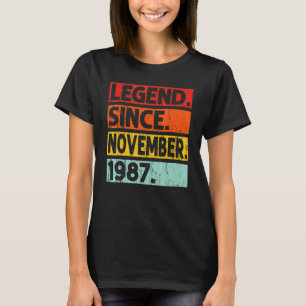 Legend Since November 1987 35th Birthday Vintage Y T-Shirt