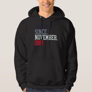 Legend Since November 1987 For Men Women November Hoodie