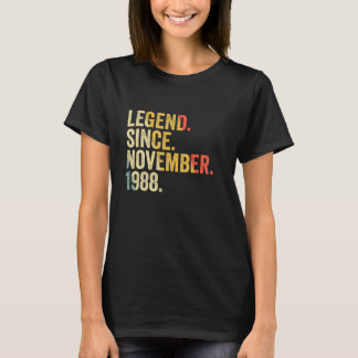 Legend Since November 1988 34 Years Old  34th Birt T-Shirt