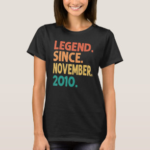 Legend Since November 2010 12th Birthday Retro 12 T-Shirt
