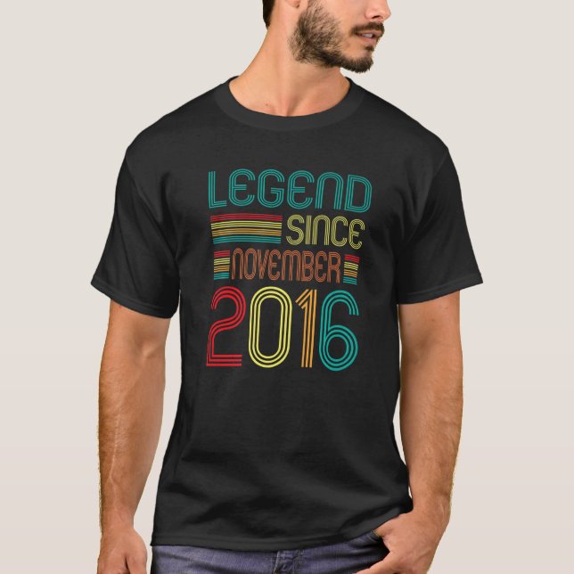 Legend Since November 2016 Retro 6 Years Old 6th B T-Shirt (Front)