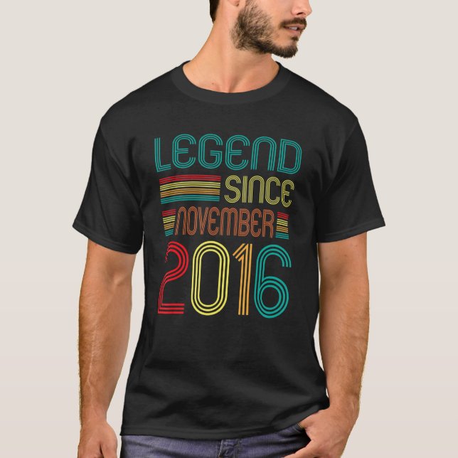 Legend Since November 2016 Retro 6 Years Old 6th B T-Shirt (Front)
