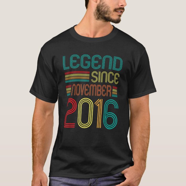 Legend Since November 2016 Retro 6 Years Old 6th B T-Shirt (Front)