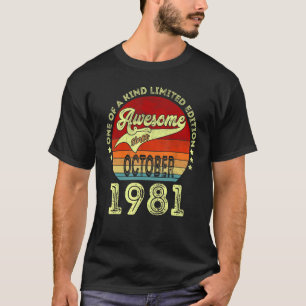 Legend Since October 1981 Retro Vintage Birthday T-Shirt