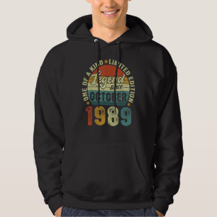 Legend Since October 1989 33 Years Old 33rd Birthd Hoodie