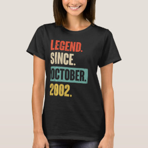 Legend Since October 2002 Funny 21st Birthday 21 Y T-Shirt