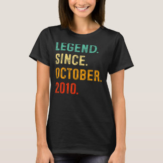 Legend Since October 2010 12th Birthday 12 Year Ol T-Shirt