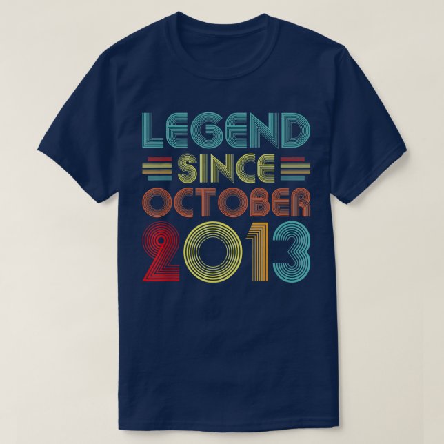 Legend Since October 2013 9 Years Old 9th Birthday T-Shirt (Design Front)