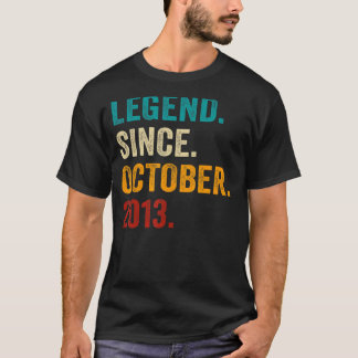 Legend Since October 2013 9th Birthday 9 Years Ol T-Shirt