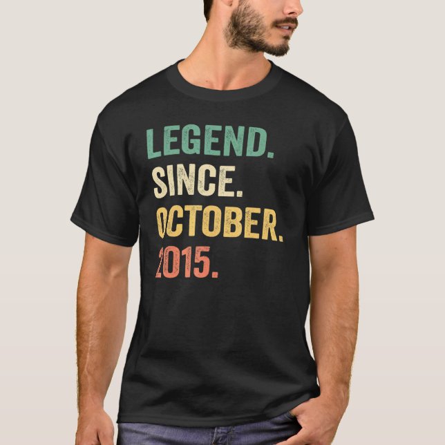 Legend Since October 2015 7th Birthday  7 Years Ol T-Shirt (Front)