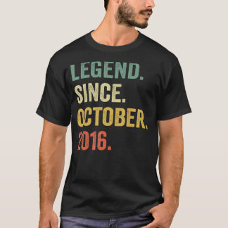 Legend Since October 2016 6th Birthday Gifts 6 Yea T-Shirt