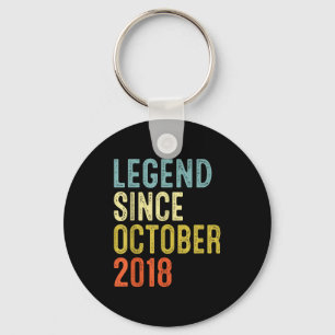 Legend Since October 2018 7th Birthday 7 Year Old Keychain