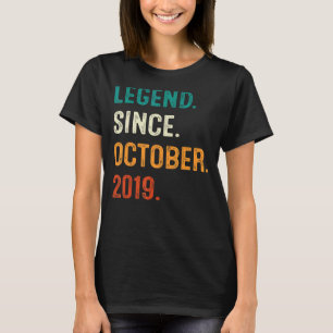 Legend Since October 2019 3rd Birthday 3 Years Ol T-Shirt