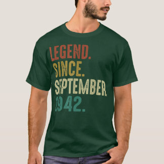 Legend Since September 1942 Vintage 80th Birthday T-Shirt