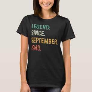 Legend Since September 1943 80th Birthday 80 Years T-Shirt