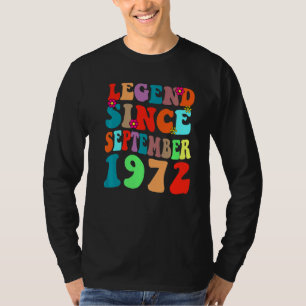 Legend Since September 1972 Vintage Birthday Retro T-Shirt