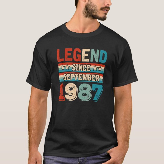 Legend Since September 1987 Retro 35 Yrs Old 35th  T-Shirt (Front)