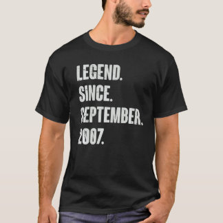 Legend Since September 2007 15 Year Old 15th Birt T-Shirt
