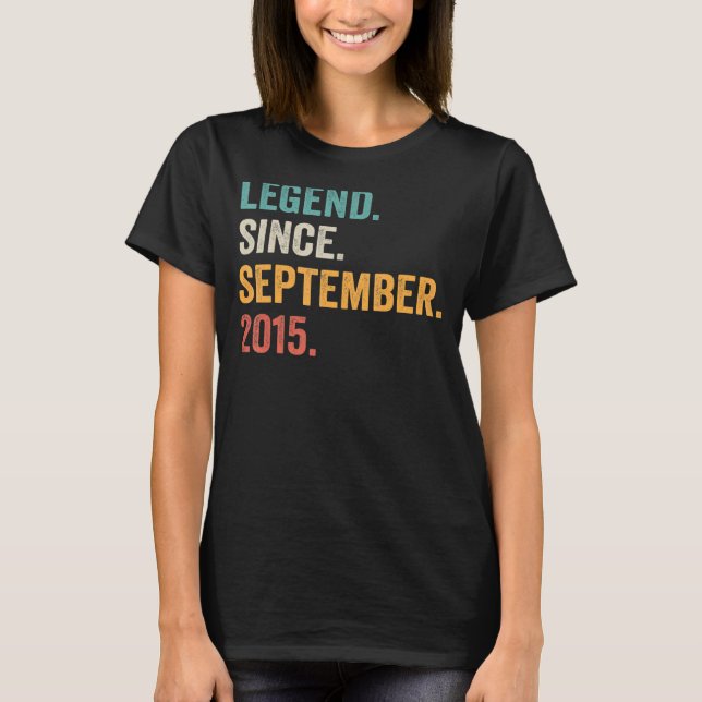 Legend Since September 2015 7th Birthday  7 Year O T-Shirt (Front)