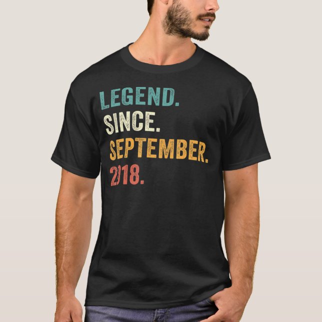 Legend Since September 2018 4th Birthday  4 Year O T-Shirt (Front)