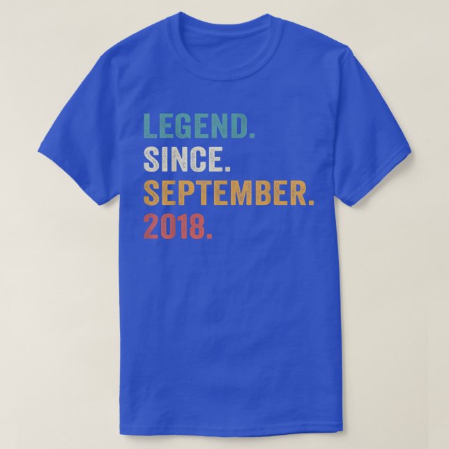 Legend Since September 2018 4th Birthday Gift 4 Ye T-Shirt (Design Front)
