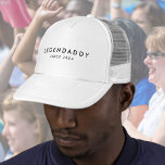 Legendaddy for Legendary Dads minimalist  Trucker Hat<br><div class="desc">Legendaddy since 20xx modern minimalistic design for legendary Dads. Personalize it with your text/year. Gift for Father's Day Christmas or Birthday.</div>