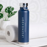 Legendaddy for Legendary Dads simple minimalist  Water Bottle<br><div class="desc">Legendaddy since 20xx modern minimalistic design for legendary Dads. Personalize it with your text/year. Gift for Father's Day or Birthday.</div>