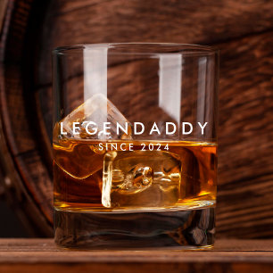 Legendaddy since for the Legendary Dad minimalist Whiskey Glass