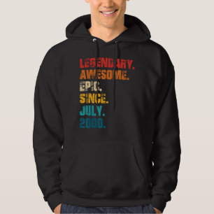 Legendary Awesome Epic Since July 2000 Retro Style Hoodie