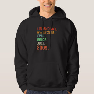 Legendary Awesome Epic Since July 2009 Retro Birth Hoodie