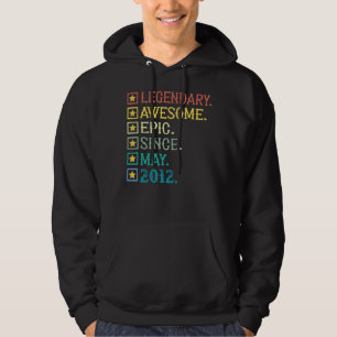 Legendary Awesome Epic Since May 2012 10th Birthda Hoodie