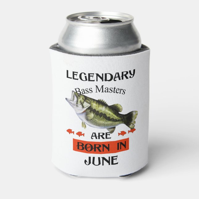 Legendary Bass Masters Are Born in June Can Cooler (Can Back)