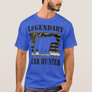 Legendary Bear Hunter US Flag Bear Hunting Lover P T-Shirt