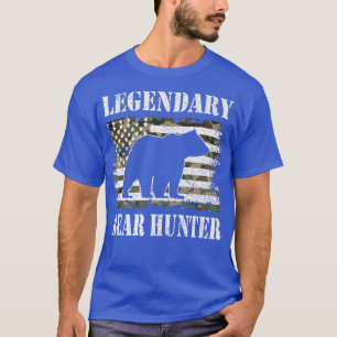 Legendary Bear Hunter US Flag Bear Hunting Lover P T-Shirt