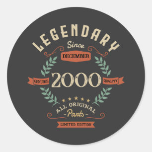 Legendary Birthday Gift Custom Classic Round Sticker