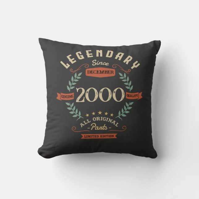 Legendary Birthday Gift Custom Throw Pillow (Front)