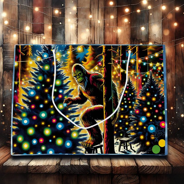 Legendary Christmas Bigfoot  Large Gift Bag (Creator Uploaded)