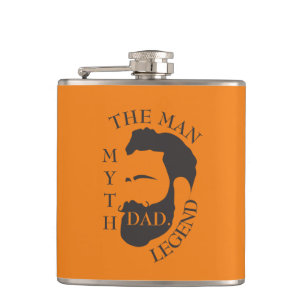 Legendary Dad The Man Myth Father Tribute Gift Hip Flask