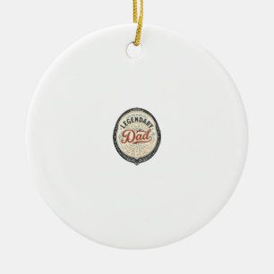 Legendary Dad Vintage Engraving Shirt Design_1 Ceramic Ornament