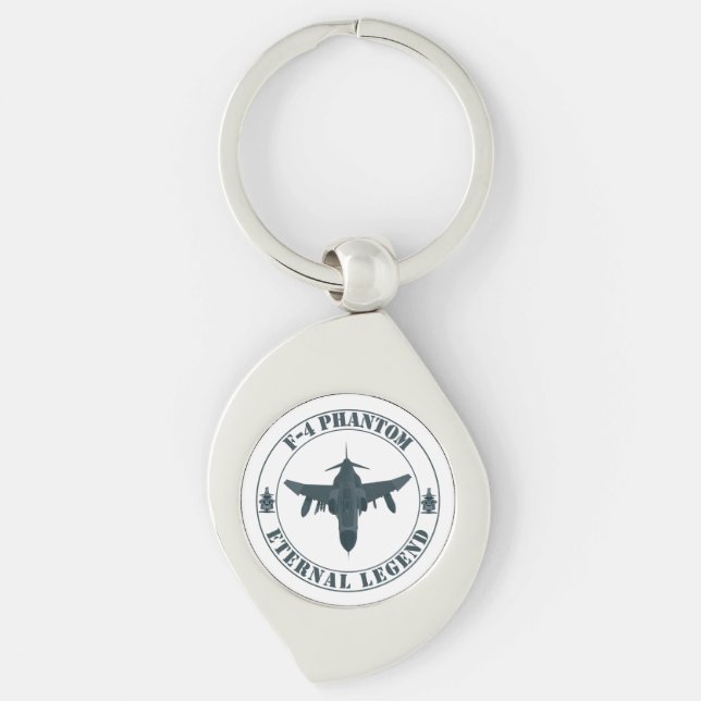 Legendary F-4 Phantom Fighter Aircraft Keychain (Front)