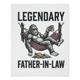Legendary Father In Law Sasquatch Vintage Shirt De Poster