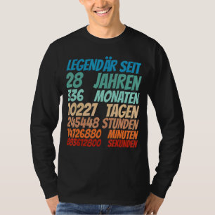 Legendary For 28 Years Old 28th Birthday Women Men T-Shirt