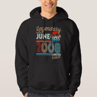 Legendary June 2008 Happy Birthday 14 Years Old Lt Hoodie