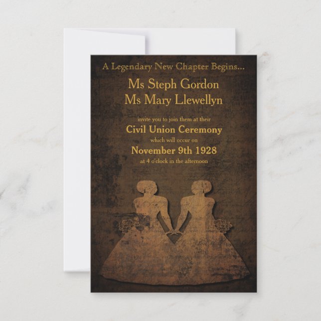 Legendary Love Lesbian Wedding Invitation (Front)