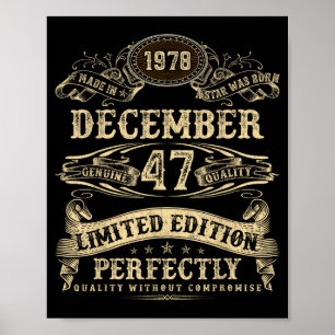 Legendary Man Born December 1978 47th Birthday Poster