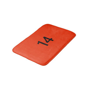 Legendary No. 14 in orange and black Bath Mat
