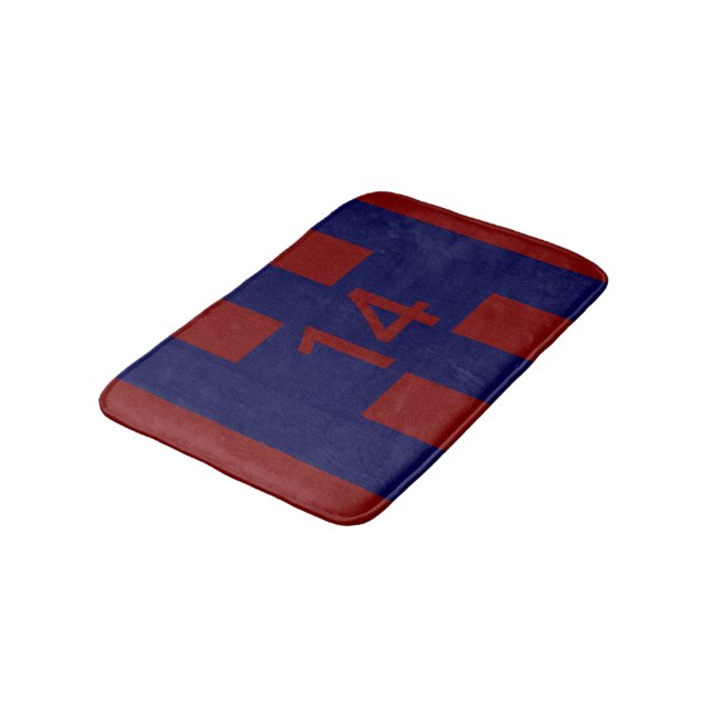 Legendary No. 14 in red and blue Bath Mat (Angled)
