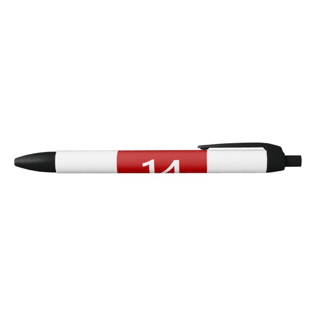 Legendary No. 14 in red and white Black Ink Pen (Top)